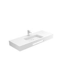 Velvet 120 washbasin with central bowl  - with tap hole
