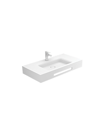 Velvet 90 washbasin with central bowl - without tap hole  with built-in towel rail